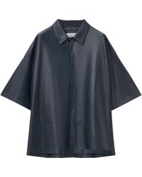 Loewe - Leather Short-Sleeve Shirt - Lyst