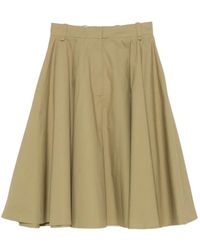 Nude - Pleated Flared Midi Skirt - Lyst