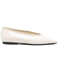TOTEME - Croc-Effect Patent Leather Ballet Flats - Lyst