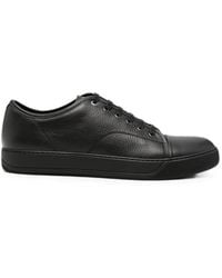 Lanvin - Grained Leather Sneakers - Lyst