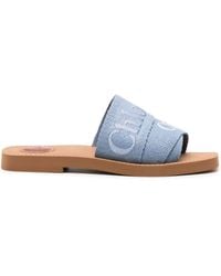 Chloé - Woody Logo-embroidered Slides - Lyst