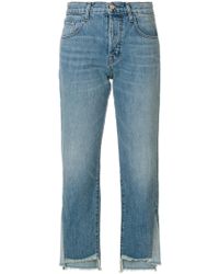 J Brand Cropped-Jeans mit asymmetrischem Saum - Blau