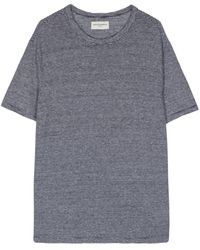 Officine Generale - Striped Stretch-linen T-shirt - Lyst