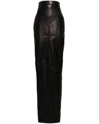 Rick Owens - Dirt Pillar Leather Maxi Skirt - Lyst
