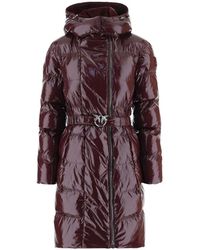 Pinko - Love Birds Belted Quilted Coat - Lyst