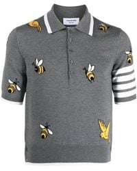 Thom Browne - Polo Con Dettaglio A 4 Righe - Lyst