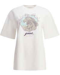 Ganni - T-Shirt À Motif Chevaux - Lyst