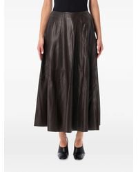Arma - Eleni Leather Pleated Midi Skirt - Lyst