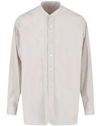 Kaptain Sunshine - Band-Collar Cotton Shirt - Lyst
