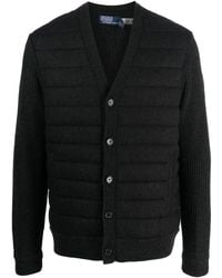 Polo Ralph Lauren - Quilted-panel Knitted Jacket - Lyst