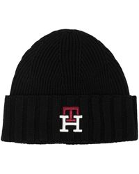 Tommy Hilfiger - Embroidered Logo Beanie Hat - Lyst