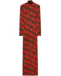 Emilio Pucci - Floral Print Long-Sleeved Maxi Dress - Lyst