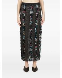 Rave Review - Floral-Print Ruffled Lace Skirt - Lyst