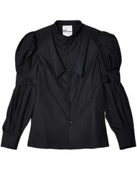Noir Kei Ninomiya - Chemise en coton à manches bouffantes - Lyst