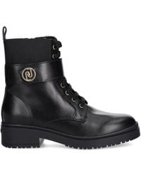 Liu Jo - Logo-Appliqué Combat Boots - Lyst