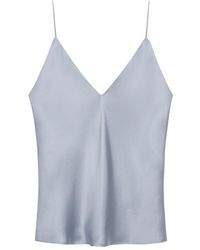 Anine Bing - Ellen V-Neck Silk Top - Lyst