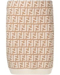 Fendi - Jupe En Maille À Motif Ff - Lyst