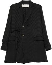 A Tentative Atelier - Blazer Drapé En Jacquard À Boutonnière Croisée - Lyst