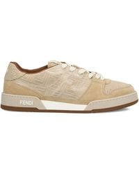 Fendi - Wildleder-Sneakers Mit Ff-Monogramm-Jacquard - Lyst