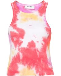 MSGM - Tie-Dye Ribbed Tank Top - Lyst