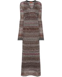 Missoni - V-neck Zigzag Knitted Dress - Lyst