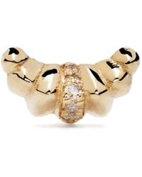 Lizzie Mandler - 18Kt Croissant Diamond Stud Earring - Lyst