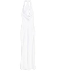 Norma Kamali - Vestido de fiesta drapeado con cuello halter - Lyst