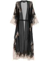 Carine Gilson - Albornoz de seda con encaje Calais Caudry - Lyst