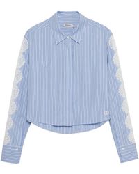 Jonathan Simkhai - Renata Lace-Trimmed Cropped Shirt - Lyst