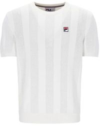 Fila - Gardenia Corrado Knitted Panel T-Shirt - Lyst