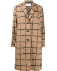 Harris Wharf London Sobretodo a cuadros windowpane - Neutro