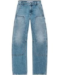Alexander Wang Indigo Crystal Cuff Jeans in Blue | Lyst