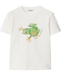 Burberry - Boxy Crystal Frog Cotton T-shirt - Lyst