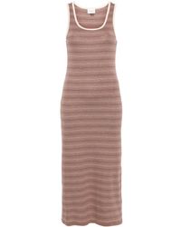 Claudie Pierlot - Striped Cotton Knitted Dress - Lyst