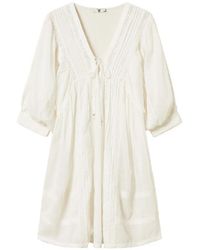 Twinset - Short Muslin Dress With Lace - Lyst