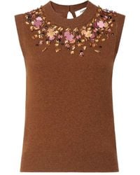 Fendi - Top sin mangas con detalles de cristal - Lyst