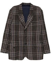 Yohji Yamamoto - Plaid Peaked Blazer - Lyst