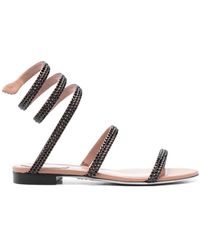 Rene Caovilla - Cleo Leather Flat Sandals - Lyst