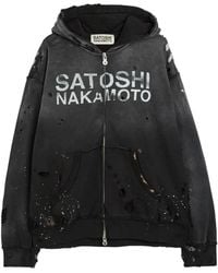 Satoshi Nakamoto - Distressed Paint-Splatter Hoodie - Lyst