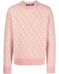 Palm Angels - Monogram-jacquard Knitted Jumper - Lyst