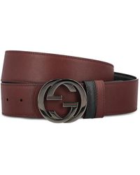 Gucci - Riem Met Gg-Logo Van Kalfsleer - Lyst