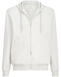 Brunello Cucinelli - Techno Cotton French Terry Double Cloth Hooded Sweatshirt With Zipper - Lyst