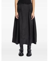 Ann Demeulemeester - Ruffled Silk Midi Skirt - Lyst