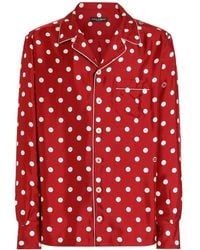 Dolce & Gabbana - Polka Dot-Print Silk Twill Vanity Shirt - Lyst