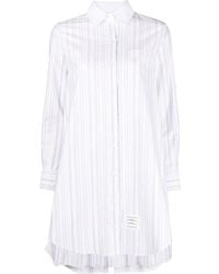 Thom Browne - Striped Long-Sleeved Shirt Dress - Lyst