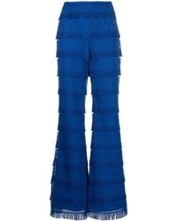 Alberta Ferretti - Fringe-Detail Boot-Cut Trousers - Lyst
