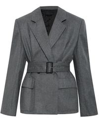 Lanvin - Belted Virgin-Wool Blazer - Lyst