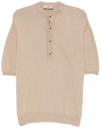 Pence - Livio Henley-Neck Knitted T-Shirt - Lyst