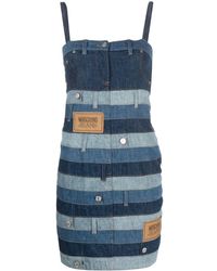 Moschino Jeans - Vestido corto con diseño patchwork - Lyst