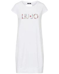 Liu Jo - Short Dress With Maxi-Logo - Lyst